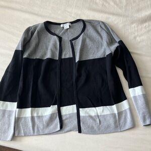 Black and Gray Colorblock Cardigan